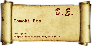 Domoki Eta névjegykártya